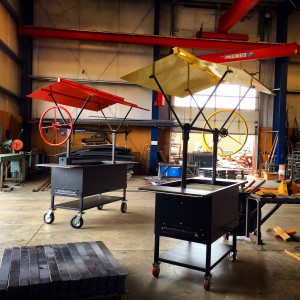 Santa Fe Style BBQ Grills displayed in Pro Weld Fabrication Shop
